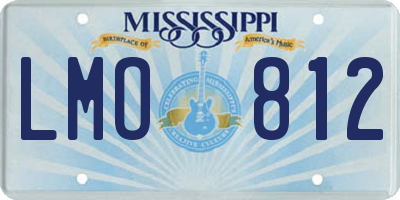 MS license plate LMO812