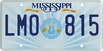 MS license plate LMO815