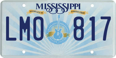 MS license plate LMO817