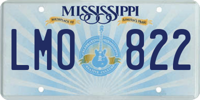 MS license plate LMO822