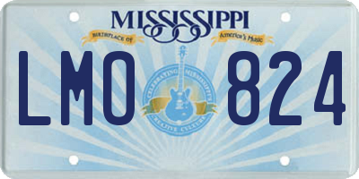 MS license plate LMO824
