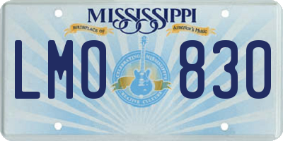 MS license plate LMO830