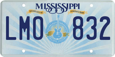 MS license plate LMO832