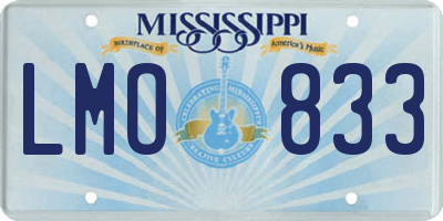 MS license plate LMO833