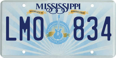 MS license plate LMO834
