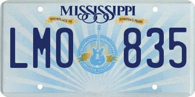 MS license plate LMO835