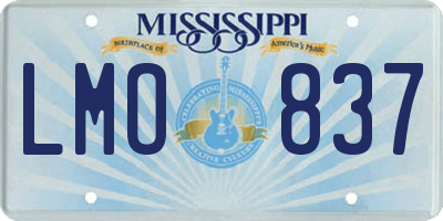 MS license plate LMO837