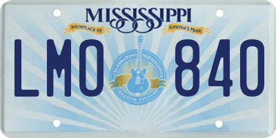 MS license plate LMO840