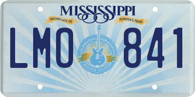MS license plate LMO841
