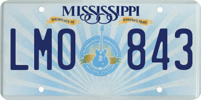 MS license plate LMO843