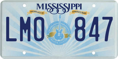 MS license plate LMO847