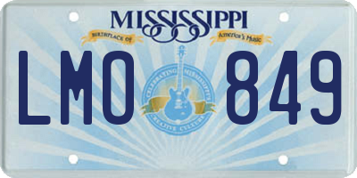 MS license plate LMO849