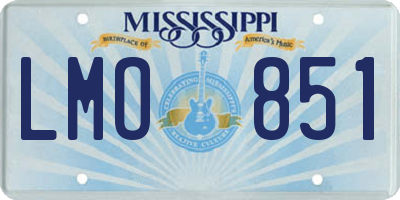 MS license plate LMO851