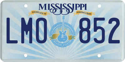 MS license plate LMO852