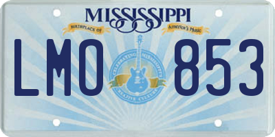 MS license plate LMO853
