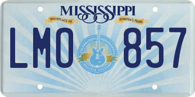MS license plate LMO857