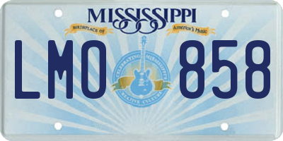 MS license plate LMO858
