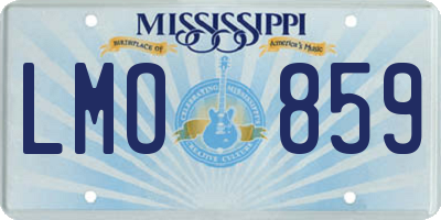 MS license plate LMO859