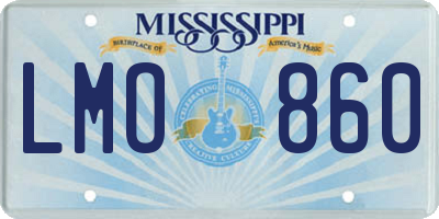 MS license plate LMO860