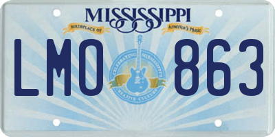 MS license plate LMO863