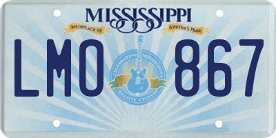 MS license plate LMO867
