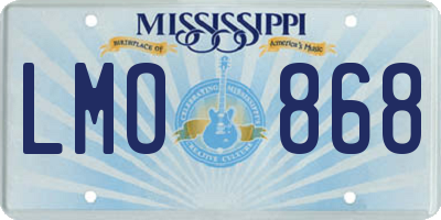 MS license plate LMO868