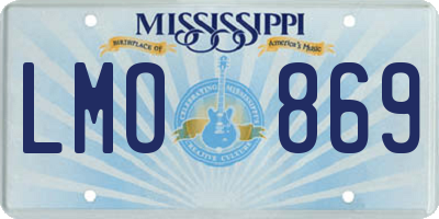 MS license plate LMO869