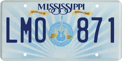 MS license plate LMO871