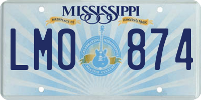 MS license plate LMO874