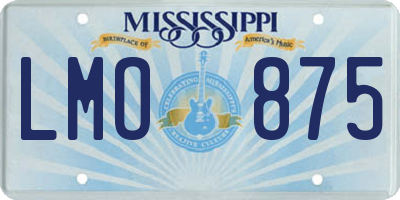 MS license plate LMO875
