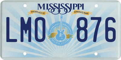 MS license plate LMO876