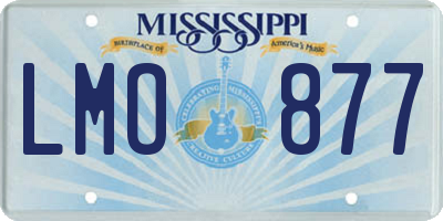 MS license plate LMO877