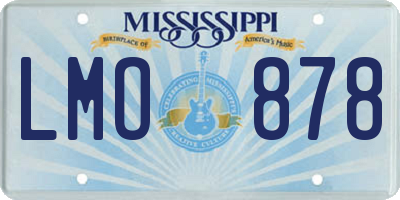 MS license plate LMO878