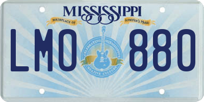 MS license plate LMO880