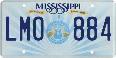MS license plate LMO884