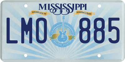 MS license plate LMO885