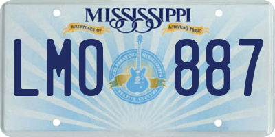 MS license plate LMO887