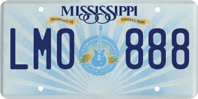 MS license plate LMO888