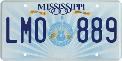 MS license plate LMO889