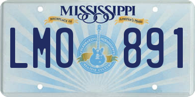 MS license plate LMO891