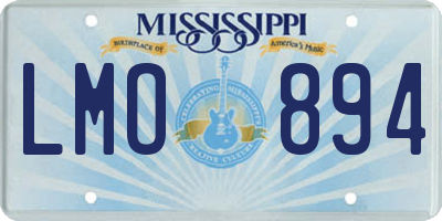 MS license plate LMO894