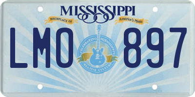 MS license plate LMO897