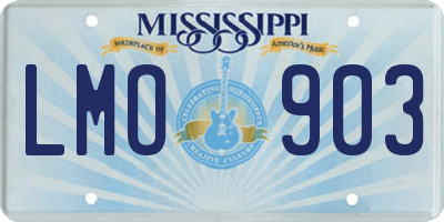 MS license plate LMO903