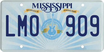 MS license plate LMO909