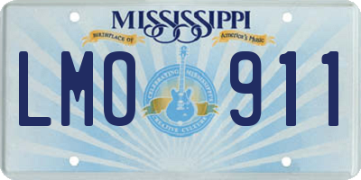 MS license plate LMO911