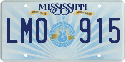 MS license plate LMO915