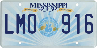 MS license plate LMO916