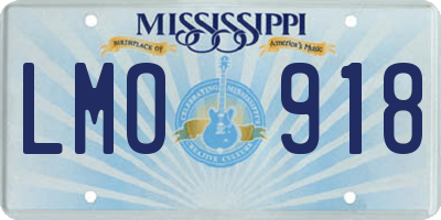 MS license plate LMO918