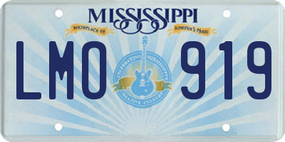 MS license plate LMO919