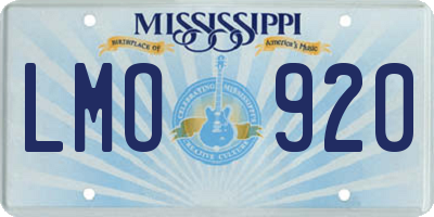 MS license plate LMO920